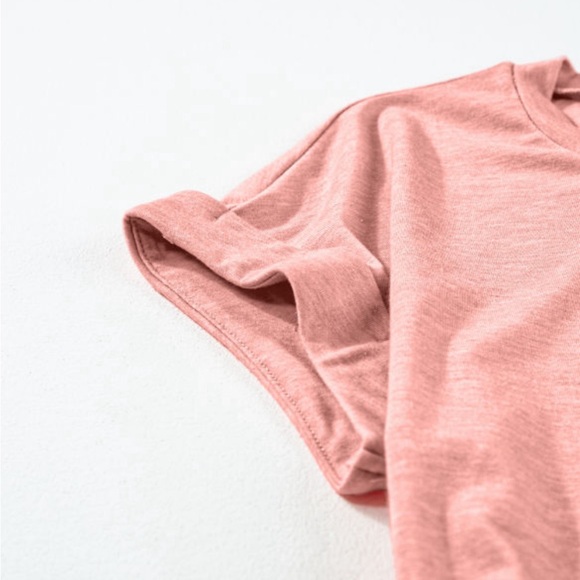 Rose Pink Out Seam Summer Stretch Mini Dress - Picture 6 of 7